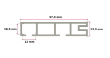 Szyna sufitowa PCV LM2, 240 cm