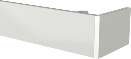 Maskownica aluminiowa biała z końcówką oddalającą o 14 cm