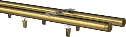 Szyna sufitowa dwutorowa okrągła - mosiądz antyczny