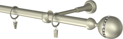 Karnisz pojedynczy metalowy Corso cristal