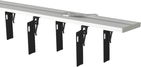 Szyna sufitowa Slim - aluminiowa podwójna, komplet czarny flex 55 mm