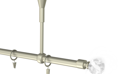 Karnisz sufitowy pojedynczy 19mm Cristal kula