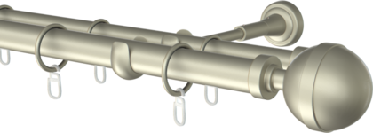 Karnisz metalowy podwójny Ø25/19mm Kalisto  agrafka