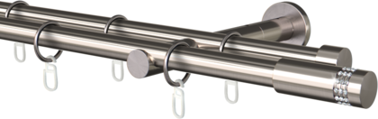 Karnisz metalowy podwójny 19mm Carbonera agrafka