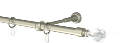 Karnisz pojedynczy metalowy Cristal  agrafka