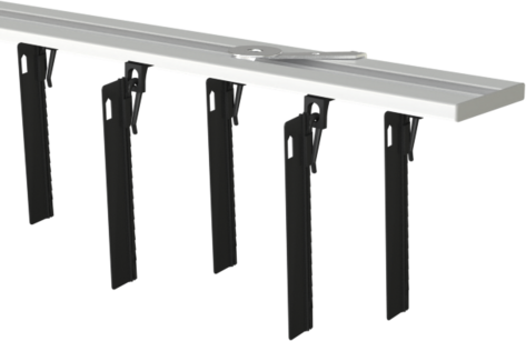 Szyna sufitowa Slim - aluminiowa podwójna, komplet czarny flex 95 mm