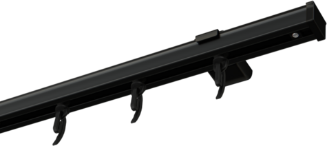 Czarna szyny sufitowe aluminiowe pojedyncze | wave bez taśmy