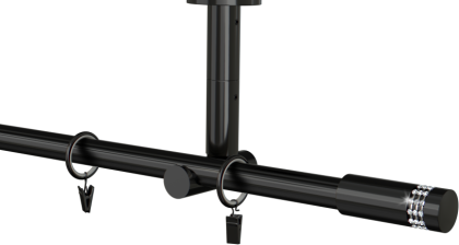 Karnisz czarny sufitowy pojedynczy 19mm Carbonera