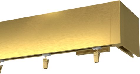 Karnisz pojedynczy Prestige z końcówką do ściany w kolorze złotym