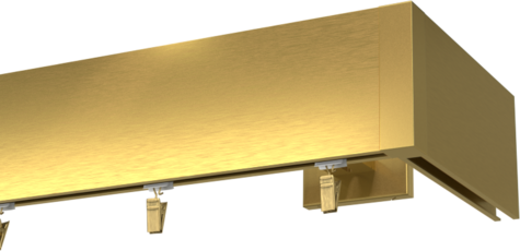 Karnisz pojedynczy Prestige z końcówką do ściany w kolorze złotym