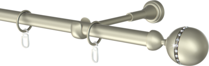 Karnisz pojedynczy metalowy Corso cristal  agrafka