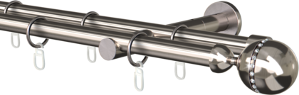 Karnisz metalowy podwójny 19mm Corso cristal agrafka