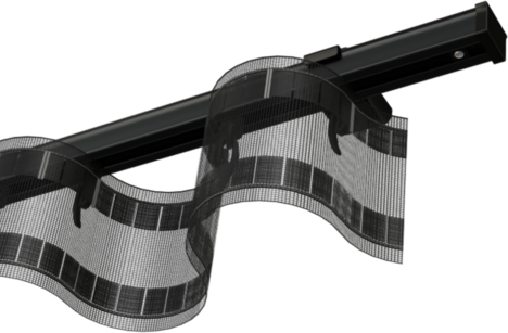 Czarna szyny sufitowe aluminiowe pojedyncze | wave z taśmą